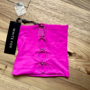 Triggered Crop hot pink white fox boutique